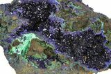 Sparkling Azurite Crystals with Malachite - Laos #170027-1